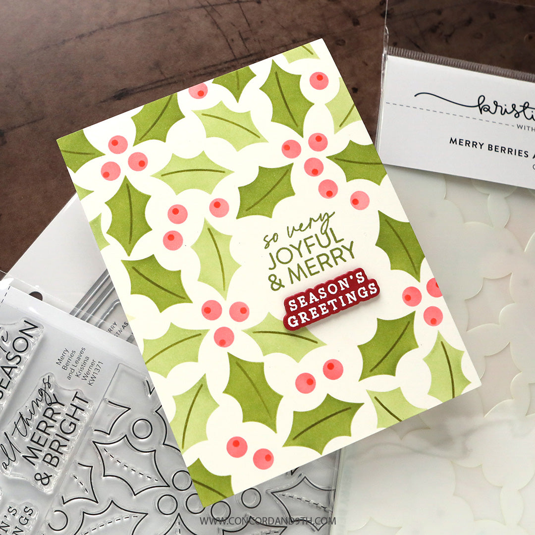 KW Merry Berries and Leaves, Stamp, Die and Stencil Kit – Seven Hills ...