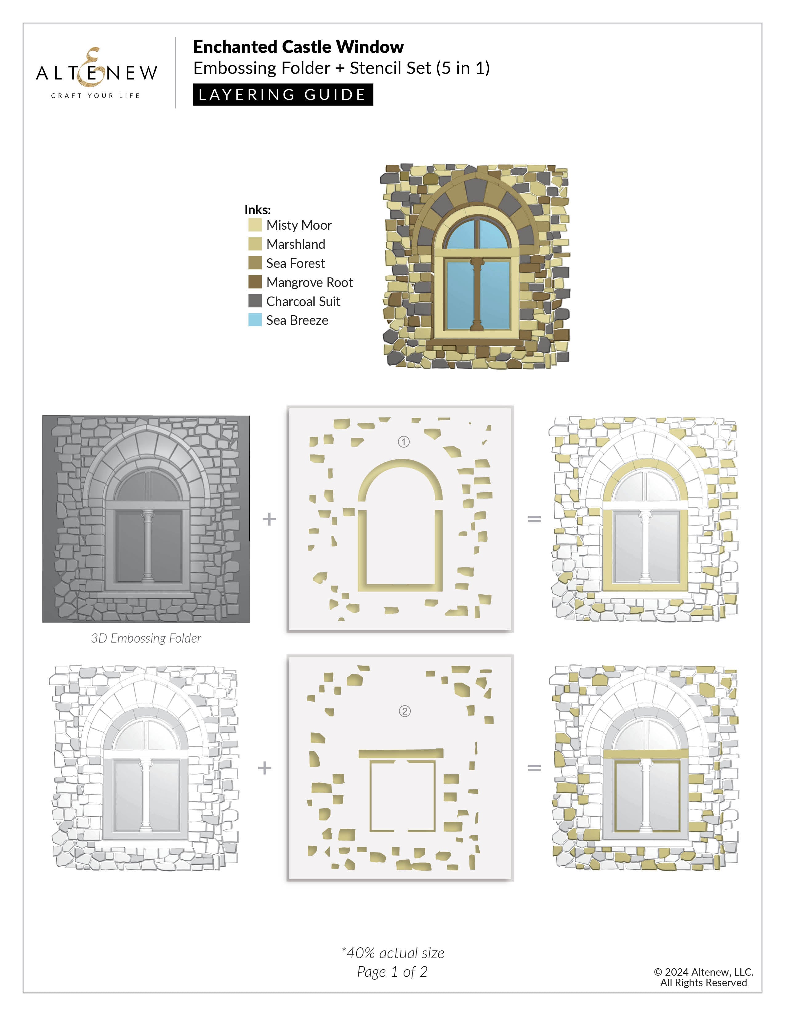 ALT Enchanted Castle Window 3D Embossing Folder and Stencil Kit – Seven ...