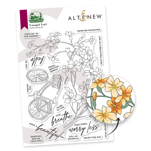 Altenew Build-a-garden Tranquil Trail Stamp, Die, Stencil and Brush Kit ...