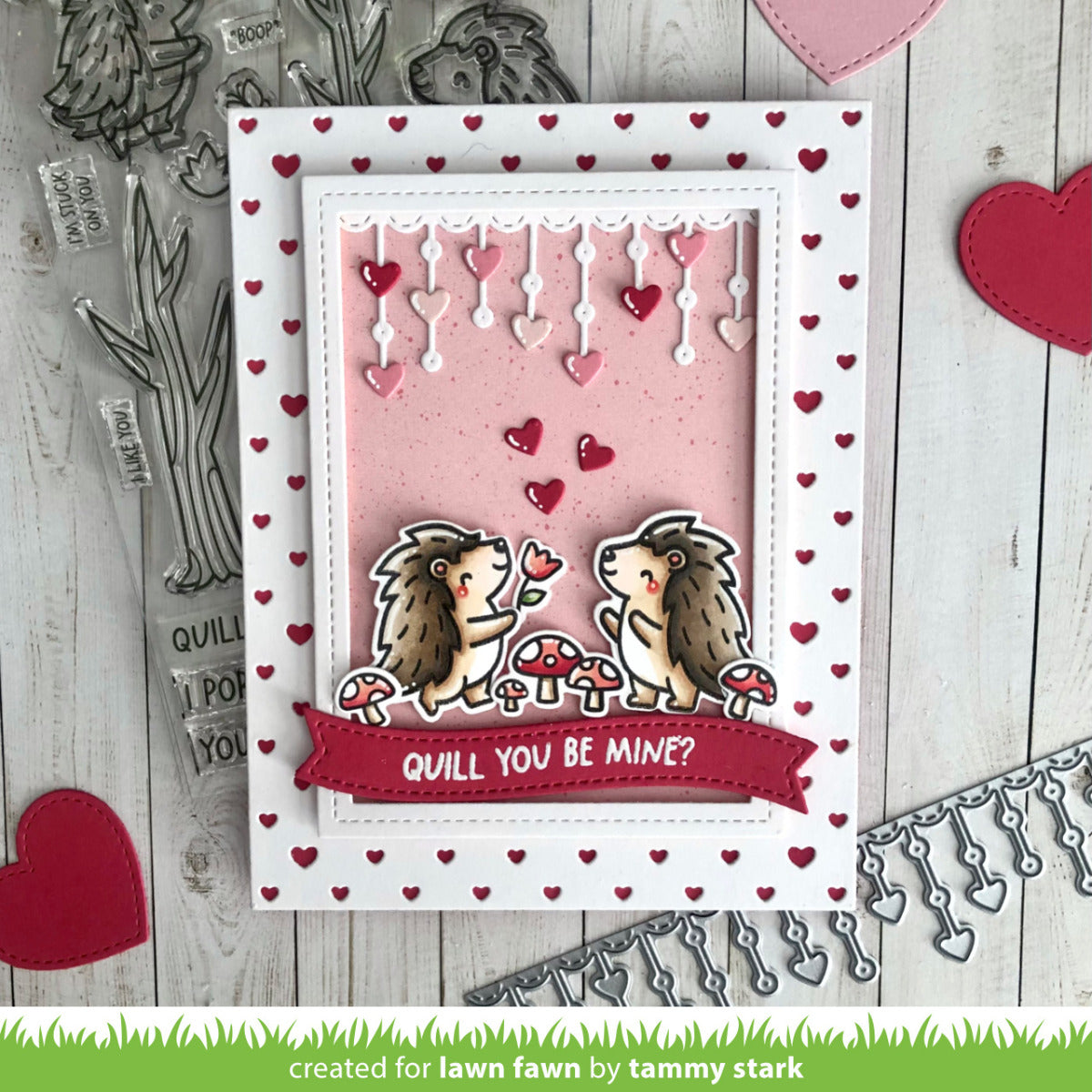 Lawn Fawn hlittle heart strings border die – Seven Hills Crafts
