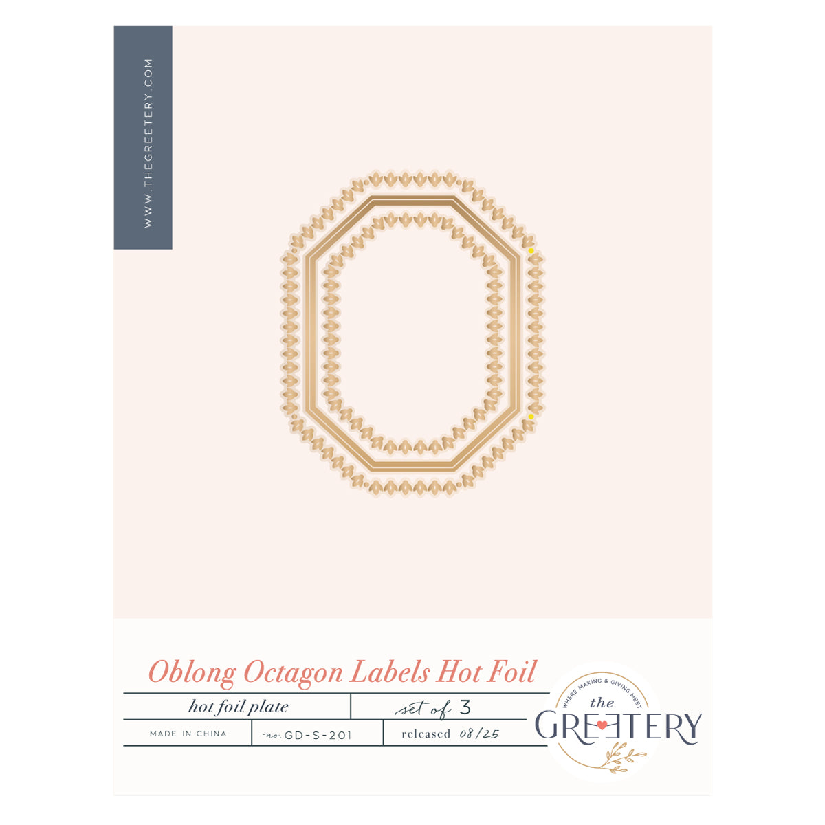 GT Oblong Octagon Labels Hot Foil Plate – Seven Hills Crafts