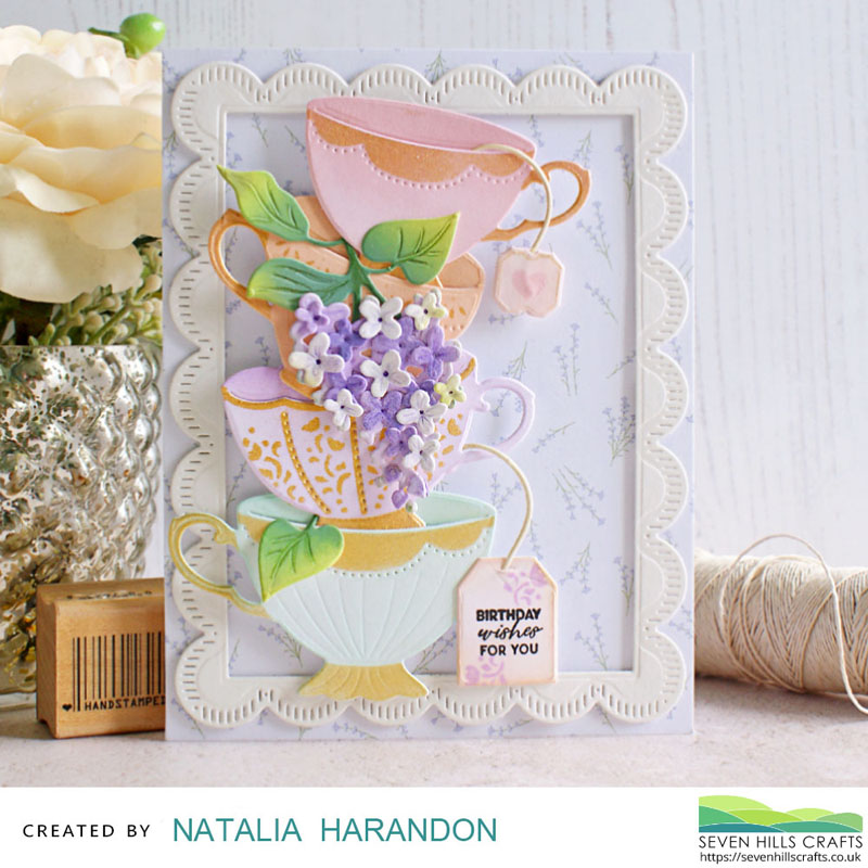 The Greetery Sips Tea and Botanicuts Lilac card inspiration