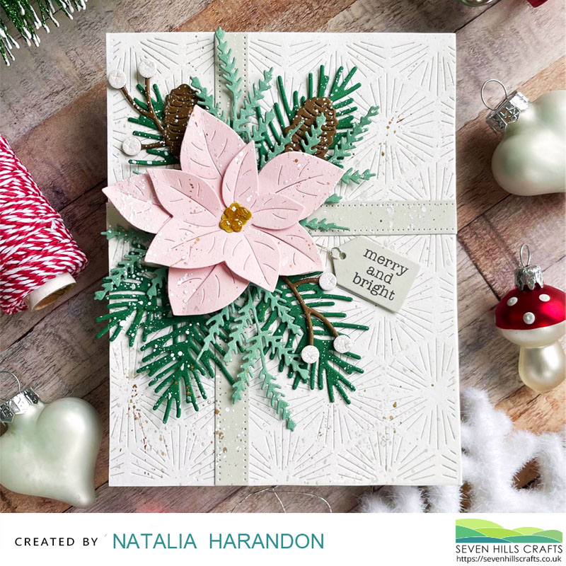 Waffle Flower Poinsettia Cluster Christmas card inspiration