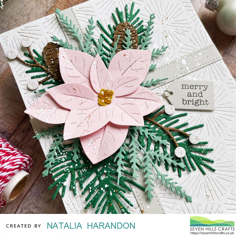 Waffle Flower Poinsettia Cluster Christmas card inspiration