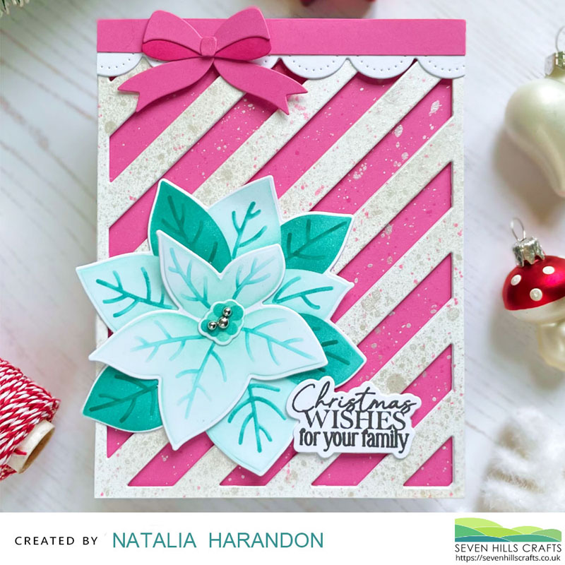 Christmas card inspiration with Waffle Flower Poinsettia Die-n-Stencil