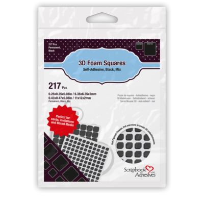 Scrapbook Adhesives Foam Squares - Black Mixed Size 2mm Thick
