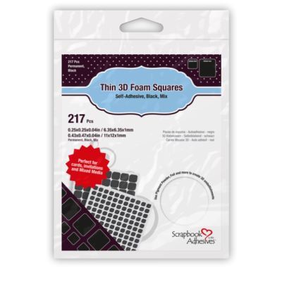 Scrapbook Adhesives Foam Squares - Black Mixed Size 1mm Thin