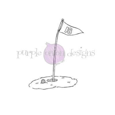 purple onion designs Stacey Yacula Amongst the Pines Collection 18th Hole unmounted red rubber stamp    Exclusive to Seven Hills Crafts in the UK