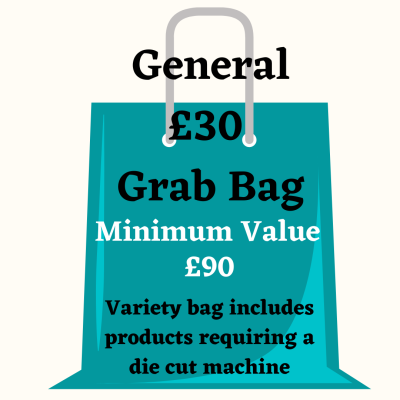 crafty bargain bag for paper crafting and card making including stamps and dies and products needing a die cut machine