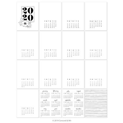 2020 Printed Calendar