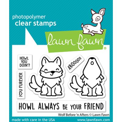 wolf before 'n afters stamp by Lawn Fawn at Seven Hills Crafts UK stockist 5 star rated for customer service, speed of delivery and value