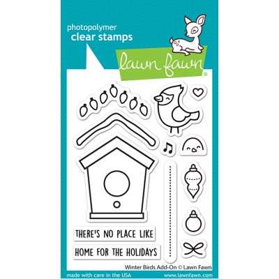 winter birds add on stamp by Lawn Fawn at Seven Hills Crafts UK stockist 5 star rated for customer service, speed of delivery and value