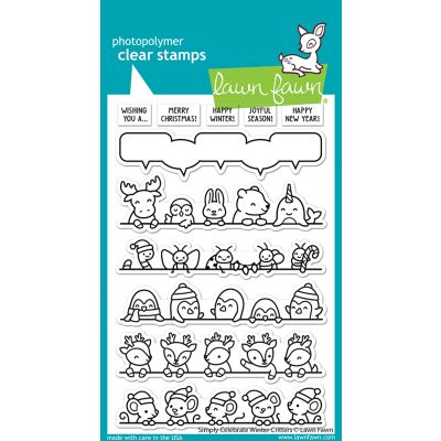 Simply Celebrate Winter Critters Stamp by Lawn Fawn at Seven Hills Crafts UK stockist 5 star rated for customer service, speed of delivery and value