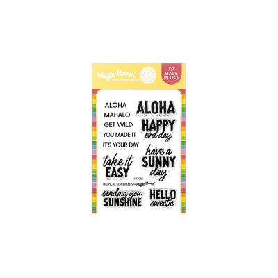 Tropical Sentiments Stamp Set by Waffle Flower for cardmaking and paper crafts.  UK Stockist, Seven Hills Crafts