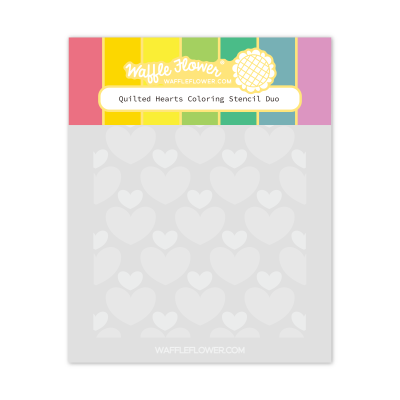 WF Quilted Hearts Coloring Stencil Duo
