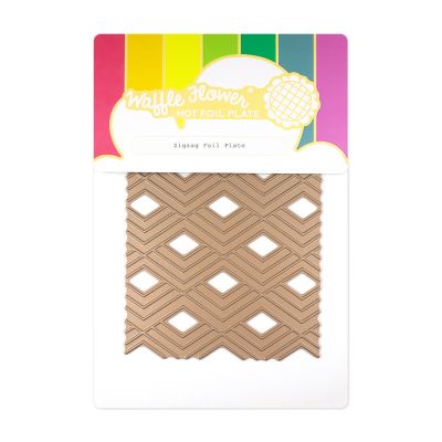 waffle flower crafts hotfoil plate featuring a zigzag design to match previously released die and stencil