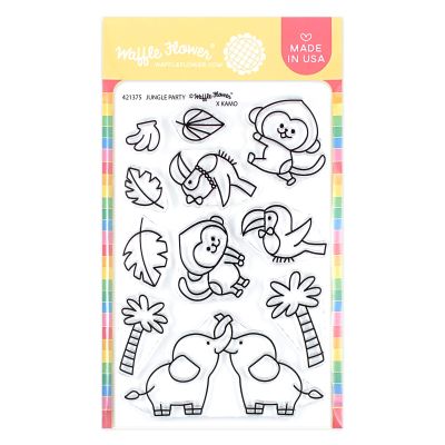 Jungle Party Stamp Set by Waffle Flower for cardmaking and paper crafts.  UK Stockist, Seven Hills Crafts