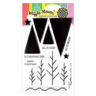 Triangle Trees stamp by Waffle Flower Crafts for cardmaking and paper crafts.  UK Stockist, Seven Hills Crafts