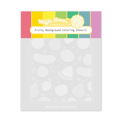 Fruity Background Coloring Stencil by Waffle Flower for cardmaking and paper crafts.  UK Stockist, Seven Hills Crafts
