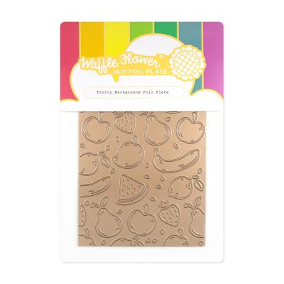Fruity Background Foil PLate by Waffle Flower for cardmaking and paper crafts.  UK Stockist, Seven Hills Crafts
