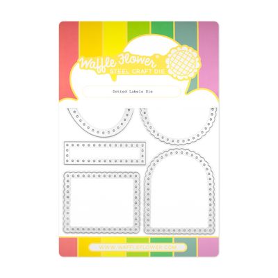 Dotted Labels Die by Waffle Flower Crafts for cardmaking and paper crafts.  UK Stockist, Seven Hills Crafts