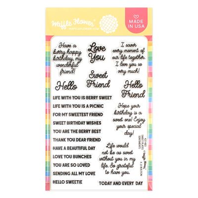 Sweet Plates Sentiment Stamp by Waffle Flower, UK Stockist, Seven Hills Crafts 5 star rated for customer service, speed of delivery and value