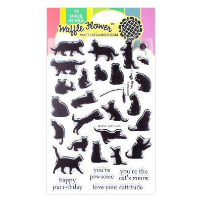 cattitude stamp by Waffle Flower Crafts UK Stockist, Seven Hills Crafts 5 star rated for customer service, speed of delivery and value
