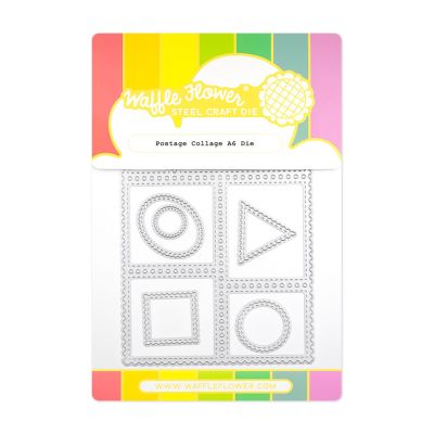 postage collage A6 blocks stencil by Waffle Flower Crafts for cardmaking and paper crafting available from Seven Hills Crafts, UK Stockist, 5 star rated for customer service, speed of delivery and value