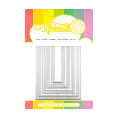 Mini Slimline Nesting Stitched Rectangle Die for Waffle Flower Crafts, UK Stockist, Seven Hills Crafts 5 star rated for customer service, speed of delivery and value
