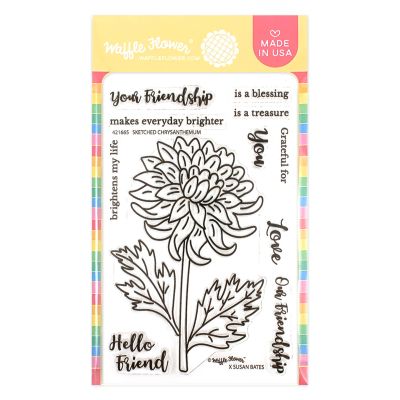 Waffle Flower Sketched Aster Stamp for card making and paper crafts