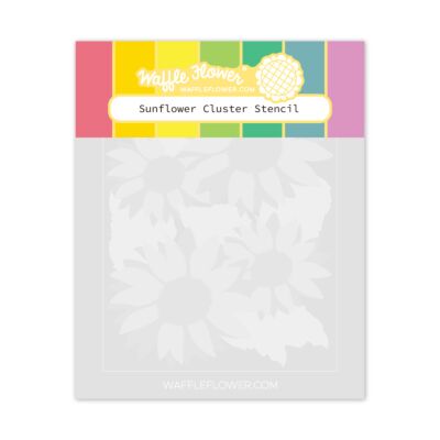 Waffle Flower Sunflower Cluster Stencil can be used solo to create a stencilled image, or combined with the Sunflower Cluster Die to easily apply colour to the die cut elements.  Perfect for Autumnal birthday and wedding cards.