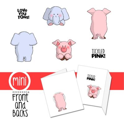 Elephant & Pig Mini Front and Backs Stamp Set