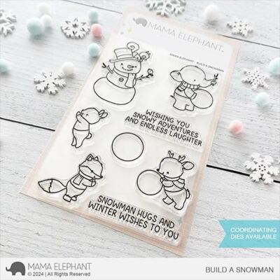 Mama Elephant Build A Snowman for winter themed card making