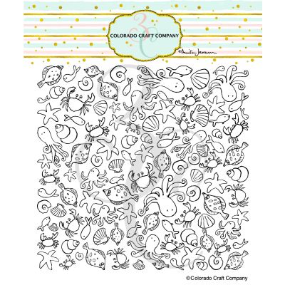 Anita Jeram Beach Background Stamp by Colorado Craft Company for cardmaking and paper crafts.  UK Stockist, Seven Hills Crafts