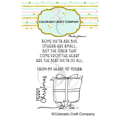 Anita Jeram Big Gift Mini Stamp by Colorado Craft Company for cardmaking and paper crafts.  UK Stockist, Seven Hills Crafts