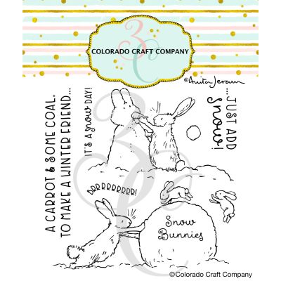 Anita Jeram Just Add Snow Stamp by Colorado Craft Company for cardmaking and paper crafts.  UK Stockist, Seven Hills Crafts