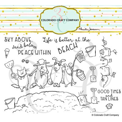Anita Jeram Beach Life Stamp by Colorado Craft Company for cardmaking and paper crafts.  UK Stockist, Seven Hills Crafts