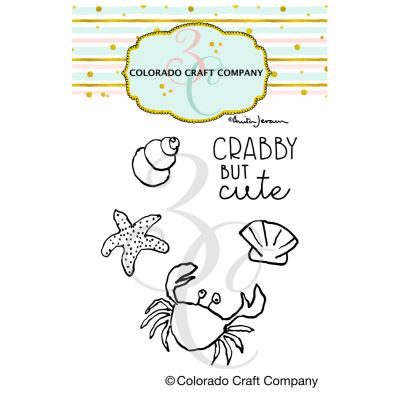Anita Jeram Crabby Stamp by Colorado Craft Company for cardmaking and paper crafts.  UK Stockist, Seven Hills Crafts