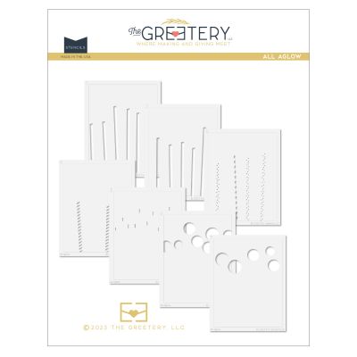 greetery all aglow stencil set - 7 layering stencils for cardmaking