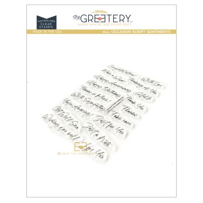 All Occasion Script Sentiment Stamp by The Greetery, Spring Fling Collection, UK Exclusive Stockist, Seven Hills Crafts 5 star rated for customer service, speed of delivery and value