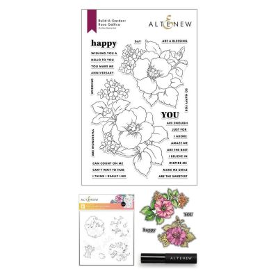 ALT Build-A-Garden Rosa Gallica Bundle (Stamp, Die, Stencil Set and Brush)
