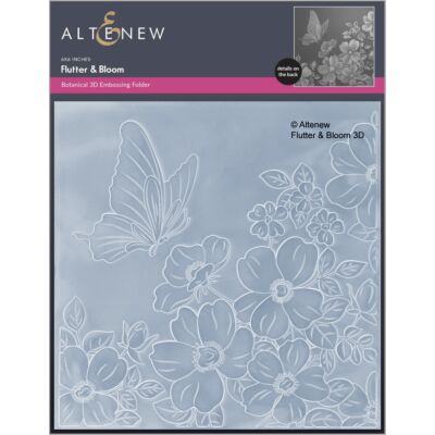 Altenew Flutter & Bloom Embossing Folder for creating floral art for cardmaking, scrapbooking and framed prints 