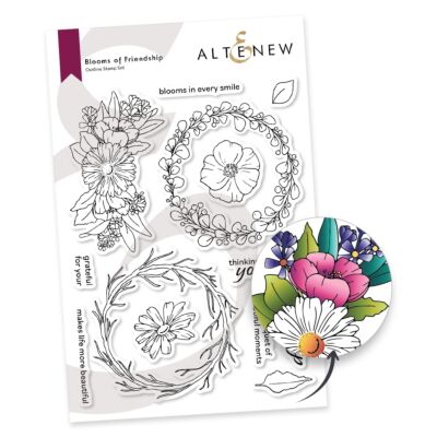 Altenew Blooms of Friendship Stamp set create stunning floral wreaths for every season