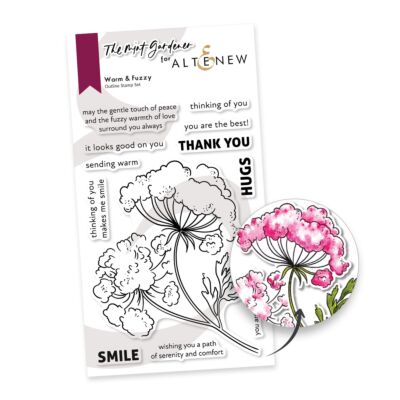 Altenew Warm & Fuzzy Stamp and Die Set for creating floral art for cardmaking, scrapbooking and framed prints - perfect for watercolouring