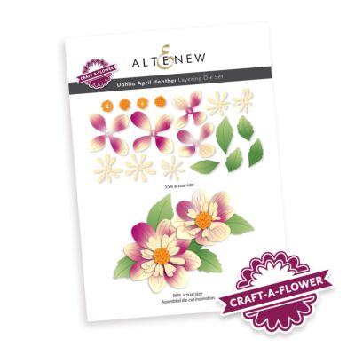 Altenew Craft-A-Flower Dahlia April Heather Die for creating floral die cuts for cardmaking and scrapbook layouts