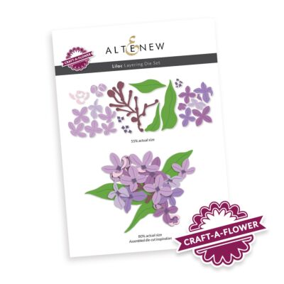 Altenew Craft-a-Flower Lilac Layering Die to create lilac flowers from layered shades of purple and green cardstock