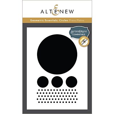 Altenew Geomentric Essentials: Circles Press/Foil Plate and Die Set to create letter press style shapes with our without a betterpress machine