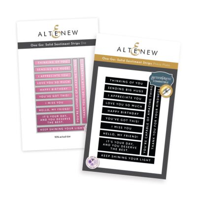 Altenew One-Go Solid Sentiments Press/Foil Plate and Die Set to create letter press style sentiments with our without a betterpress machine