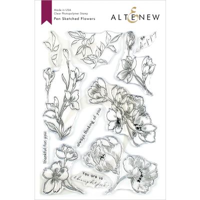 Pen Sketched Flowers Stamp