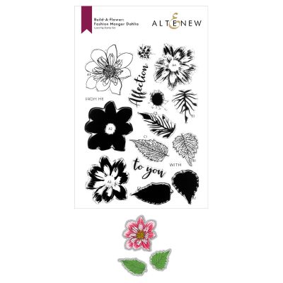 Build-A-Flower Fashion Monger Dahlia Outline Stamp